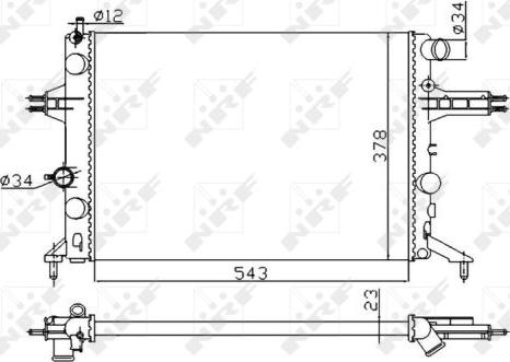 NRF 53628A - Радиатор, охлаждане на двигателя vvparts.bg