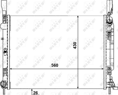 NRF 53001 - Радиатор, охлаждане на двигателя vvparts.bg
