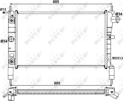 NRF 53036 - Радиатор, охлаждане на двигателя vvparts.bg