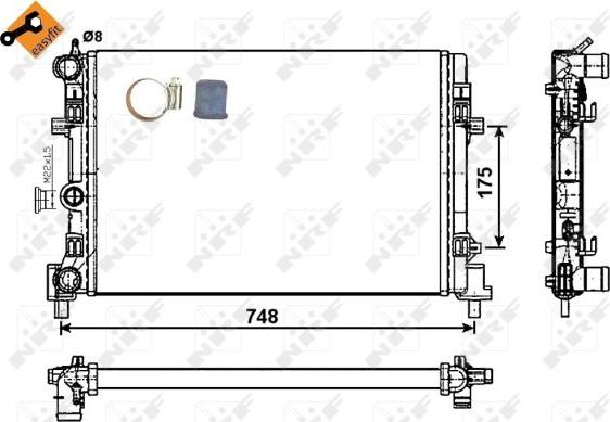 NRF 53024 - Радиатор, охлаждане на двигателя vvparts.bg