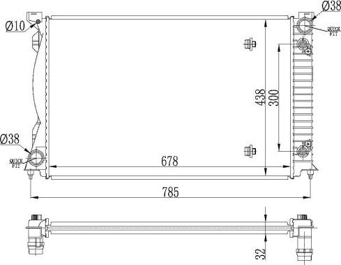 NRF 53023 - Радиатор, охлаждане на двигателя vvparts.bg