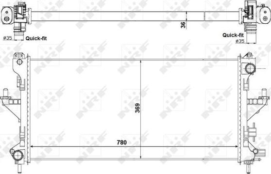 NRF 53199 - Радиатор, охлаждане на двигателя vvparts.bg