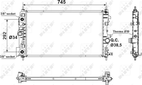 NRF 53159 - Радиатор, охлаждане на двигателя vvparts.bg