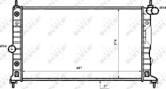 NRF 53844 - Радиатор, охлаждане на двигателя vvparts.bg