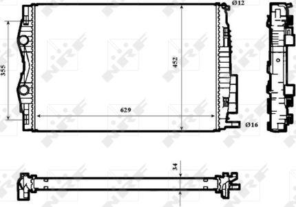 NRF 53843 - Радиатор, охлаждане на двигателя vvparts.bg