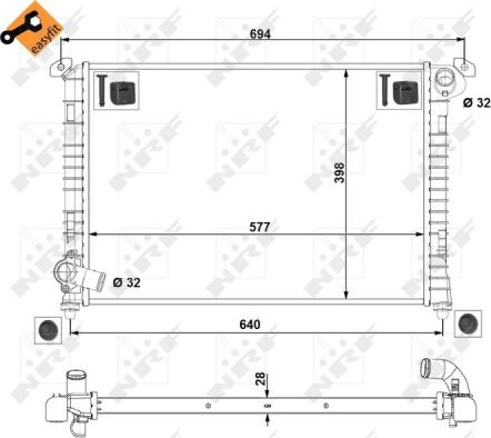 NRF 53807 - Радиатор, охлаждане на двигателя vvparts.bg