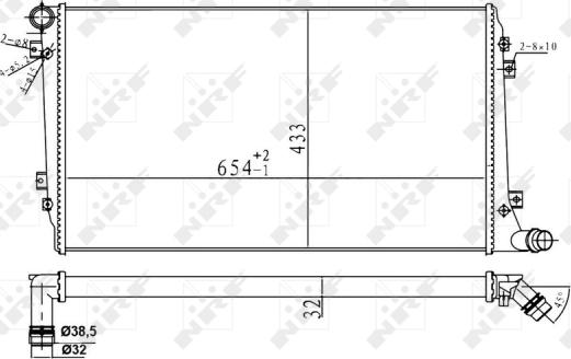 NRF 53814A - Радиатор, охлаждане на двигателя vvparts.bg