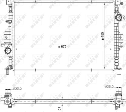 NRF 53812 - Радиатор, охлаждане на двигателя vvparts.bg