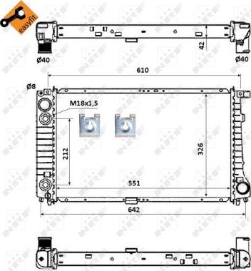 NRF 53877 - Радиатор, охлаждане на двигателя vvparts.bg