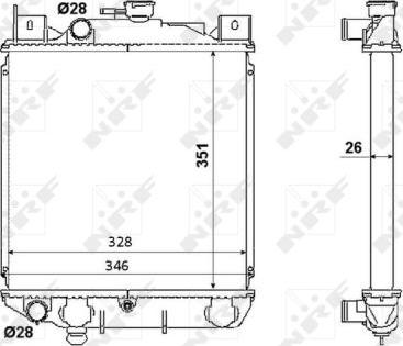 NRF 53350 - Радиатор, охлаждане на двигателя vvparts.bg