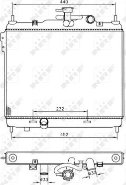 NRF 53360 - Радиатор, охлаждане на двигателя vvparts.bg