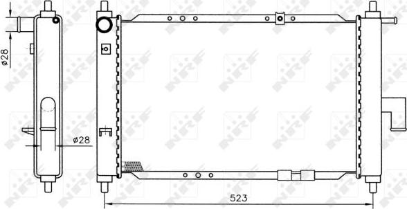 NRF  53375 - Радиатор, охлаждане на двигателя vvparts.bg