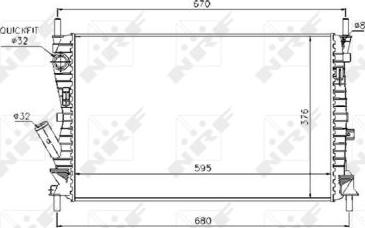 NRF 53743 - Радиатор, охлаждане на двигателя vvparts.bg