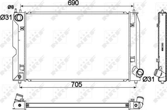 NRF 53765 - Радиатор, охлаждане на двигателя vvparts.bg