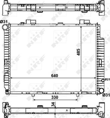 NRF 53784 - Радиатор, охлаждане на двигателя vvparts.bg