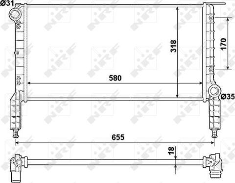 NRF 53788 - Радиатор, охлаждане на двигателя vvparts.bg