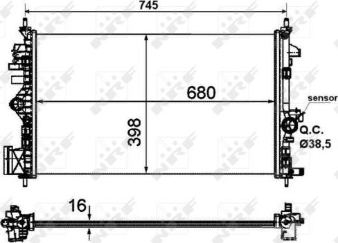 NRF 53773 - Радиатор, охлаждане на двигателя vvparts.bg