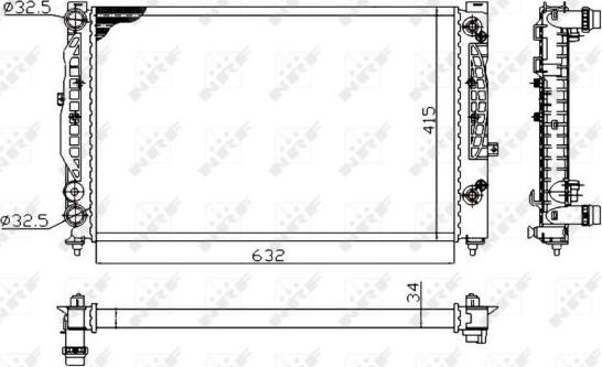 NRF 529504A - Радиатор, охлаждане на двигателя vvparts.bg