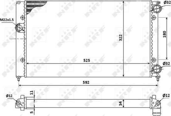 NRF 529501 - Радиатор, охлаждане на двигателя vvparts.bg