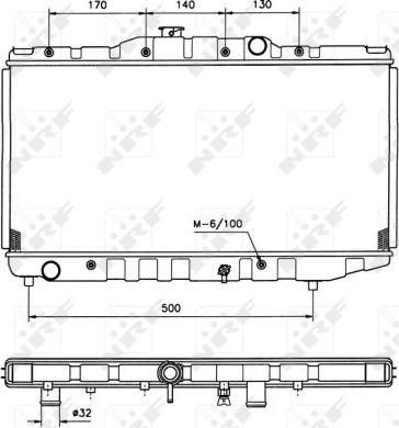 NRF 526711 - Радиатор, охлаждане на двигателя vvparts.bg