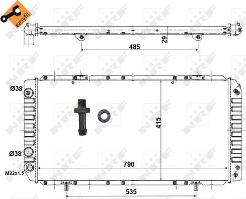 NRF 52062 - Радиатор, охлаждане на двигателя vvparts.bg