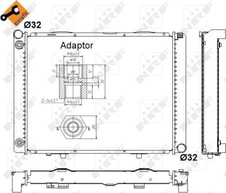 NRF 52023 - Радиатор, охлаждане на двигателя vvparts.bg