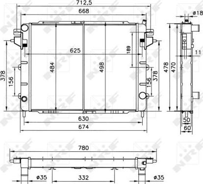 NRF 52144 - Радиатор, охлаждане на двигателя vvparts.bg