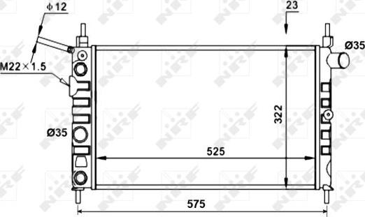 NRF 52156 - Радиатор, охлаждане на двигателя vvparts.bg