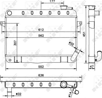 NRF 52162 - Радиатор, охлаждане на двигателя vvparts.bg