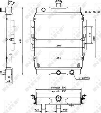 NRF 52123 - Радиатор, охлаждане на двигателя vvparts.bg