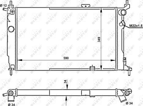 NRF 52204 - Радиатор, охлаждане на двигателя vvparts.bg