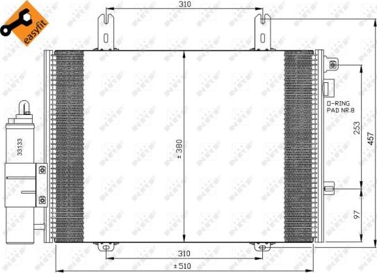 NRF 35353 - Кондензатор, климатизация vvparts.bg