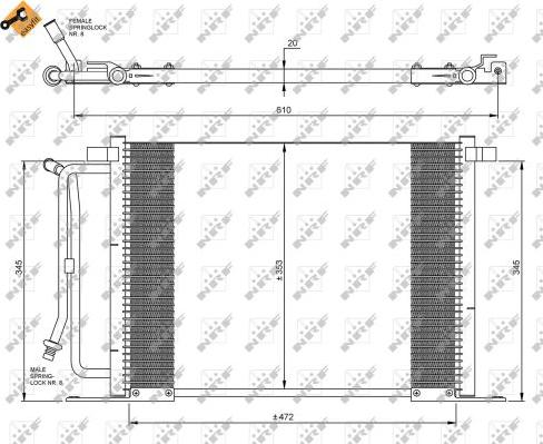 NRF 35250 - Кондензатор, климатизация vvparts.bg