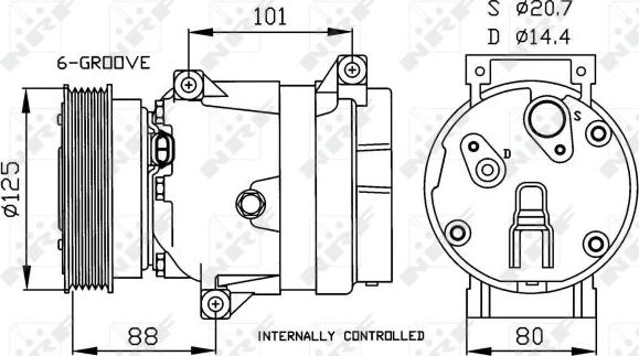 NRF 32404 - Компресор, климатизация vvparts.bg