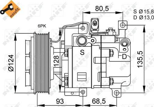 NRF 32408 - Компресор, климатизация vvparts.bg