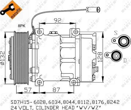 NRF 32412 - Компресор, климатизация vvparts.bg