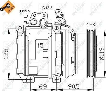 NRF 32438 - Компресор, климатизация vvparts.bg