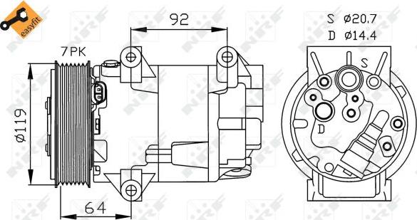 NRF 32424 - Компресор, климатизация vvparts.bg