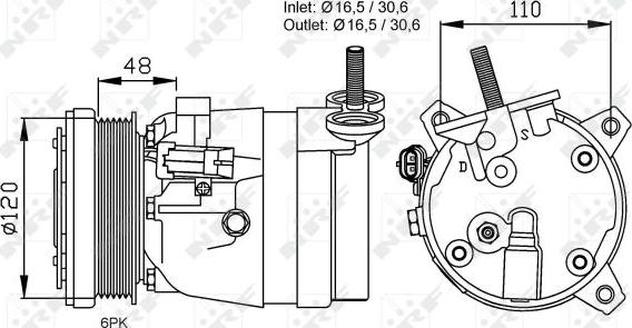 NRF  32678 - Компресор, климатизация vvparts.bg