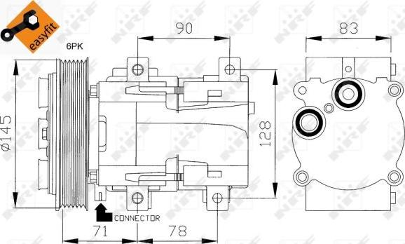 NRF 32085 - Компресор, климатизация vvparts.bg