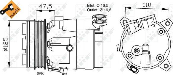 NRF 32025 - Компресор, климатизация vvparts.bg