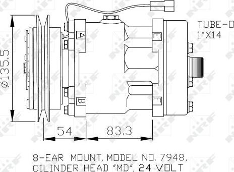 NRF 32074 - Компресор, климатизация vvparts.bg