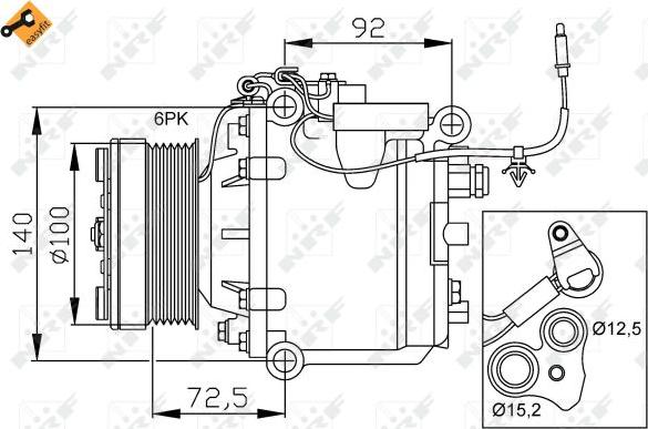 NRF 32165 - Компресор, климатизация vvparts.bg