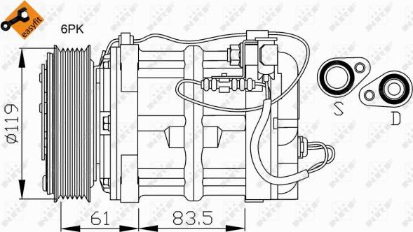 NRF 32108 - Компресор, климатизация vvparts.bg