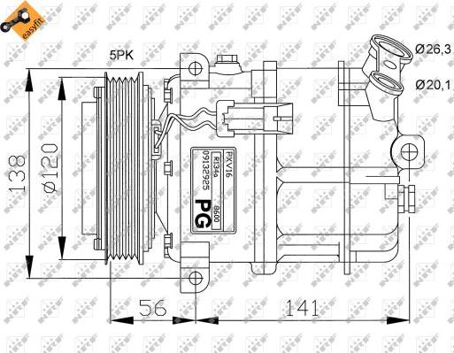 NRF 32117G - Компресор, климатизация vvparts.bg