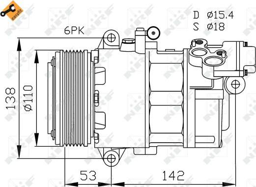 NRF 32184 - Компресор, климатизация vvparts.bg