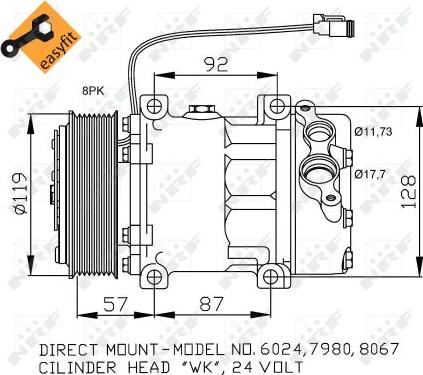 NRF 32120 - Компресор, климатизация vvparts.bg