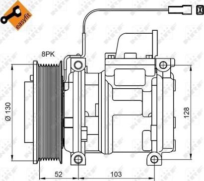 NRF 32824 - Компресор, климатизация vvparts.bg