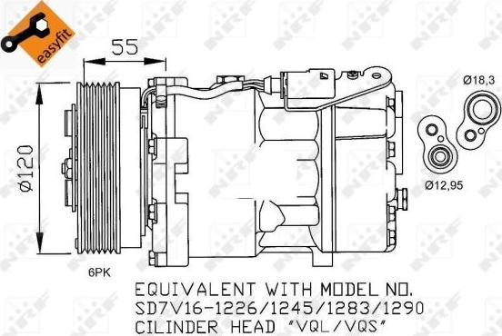 NRF 32255 - Компресор, климатизация vvparts.bg