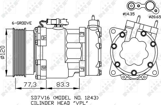 NRF 32266 - Компресор, климатизация vvparts.bg